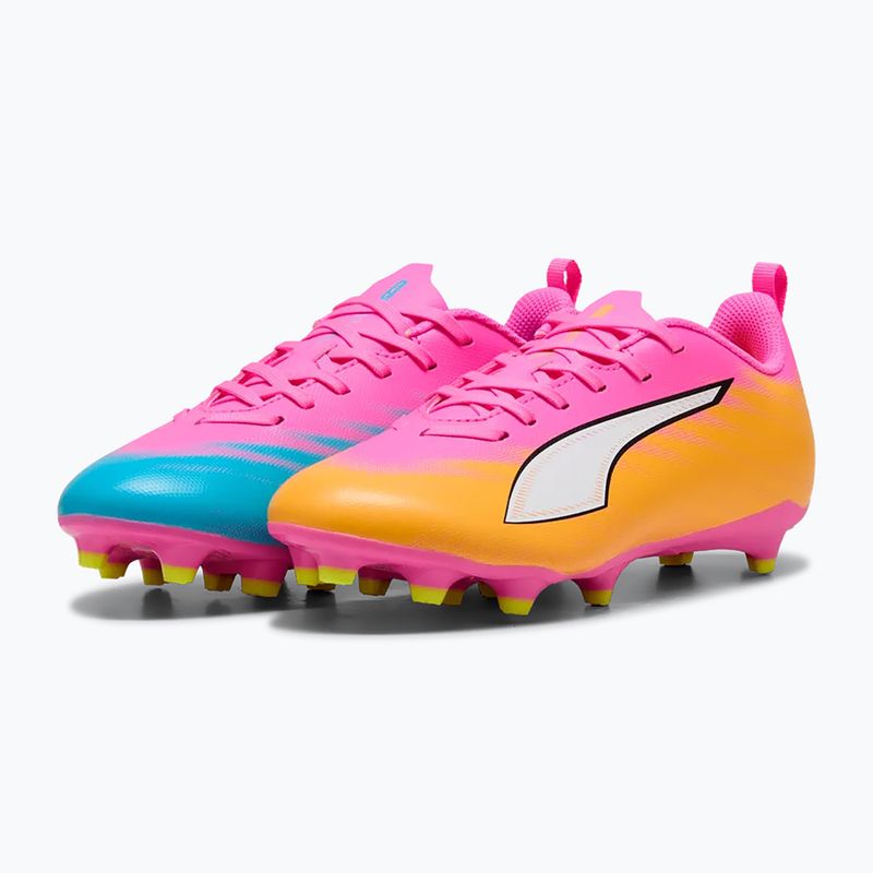 Kinder Fußballschuhe PUMA Ultra 6 Play FG/AG Jr poison pink/puma white/sun stream/bright aqua/puma black 4