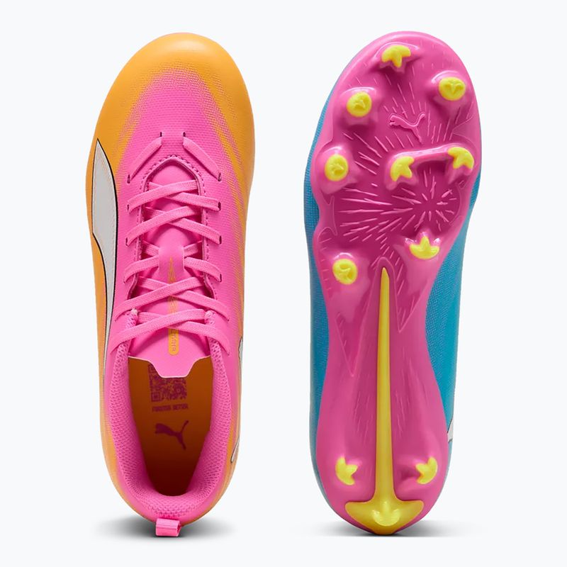 Kinder Fußballschuhe PUMA Ultra 6 Play FG/AG Jr poison pink/puma white/sun stream/bright aqua/puma black 6