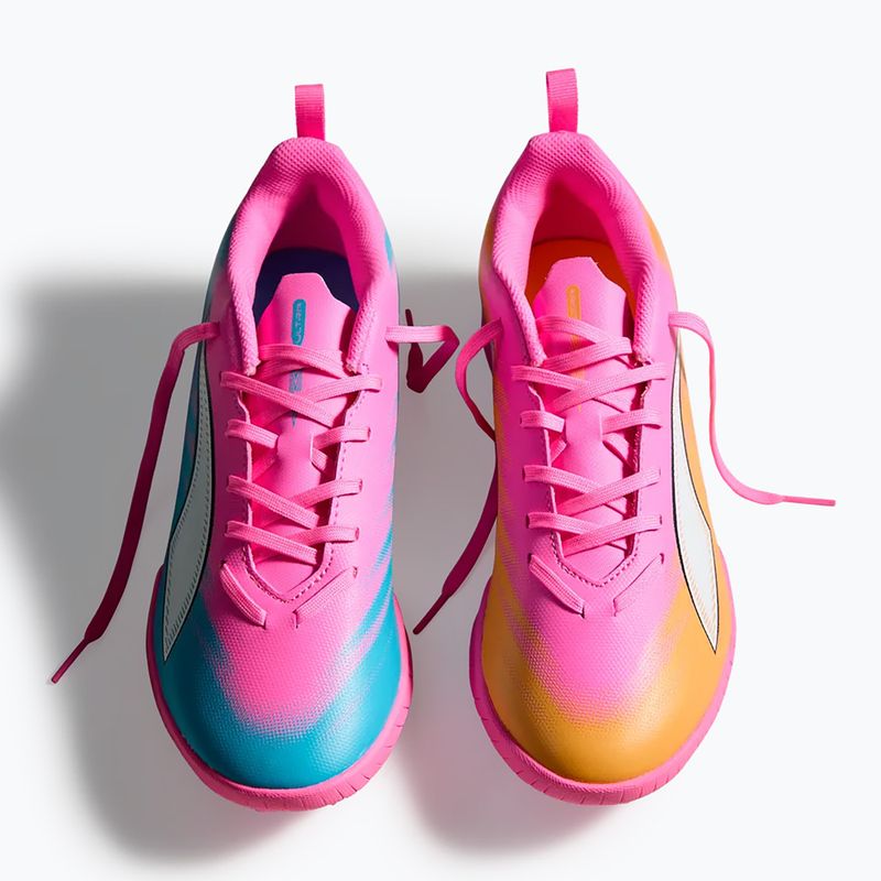 Kinder Fußballschuhe PUMA Ultra 6 Play TT Jr poison pink/puma white/sun stream/bright aqua/puma black 5