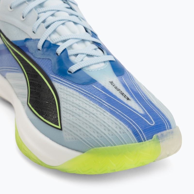 Handballschuhe PUMA Accelerate Nitro SQD 5 aqua glow/puma black/green glare/royal sapphire 7