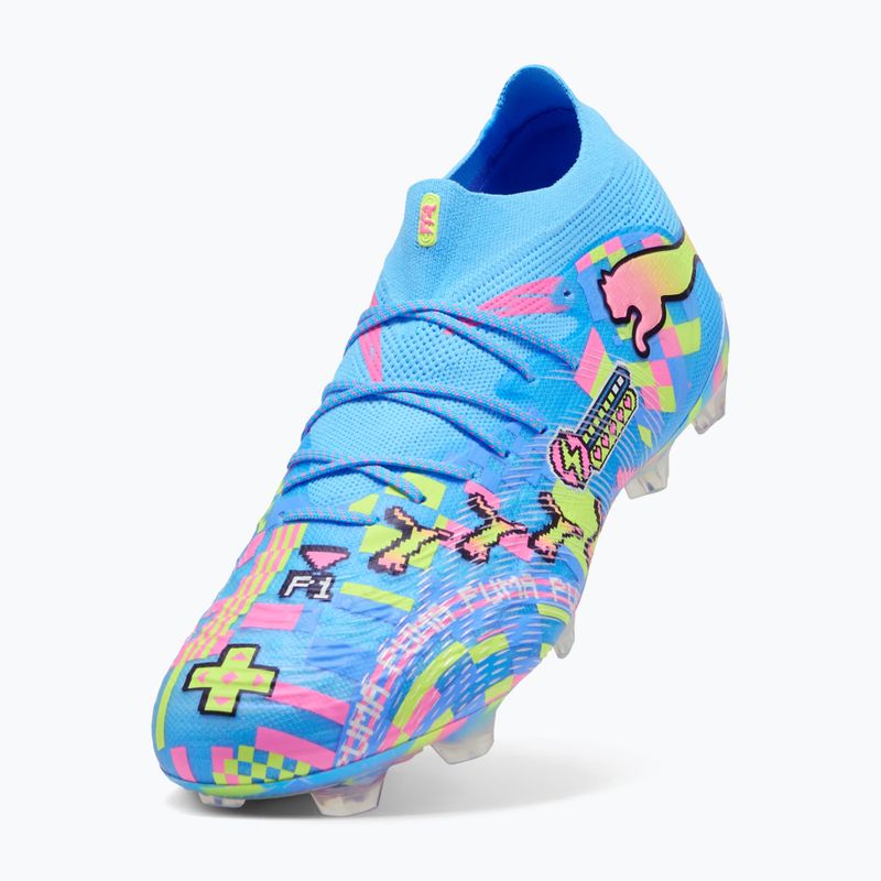 Fußballschuhe PUMA Future 9 Ultimate Advanced Level FG puma white/blue glimmer/pink glimmer/yellow alert 4