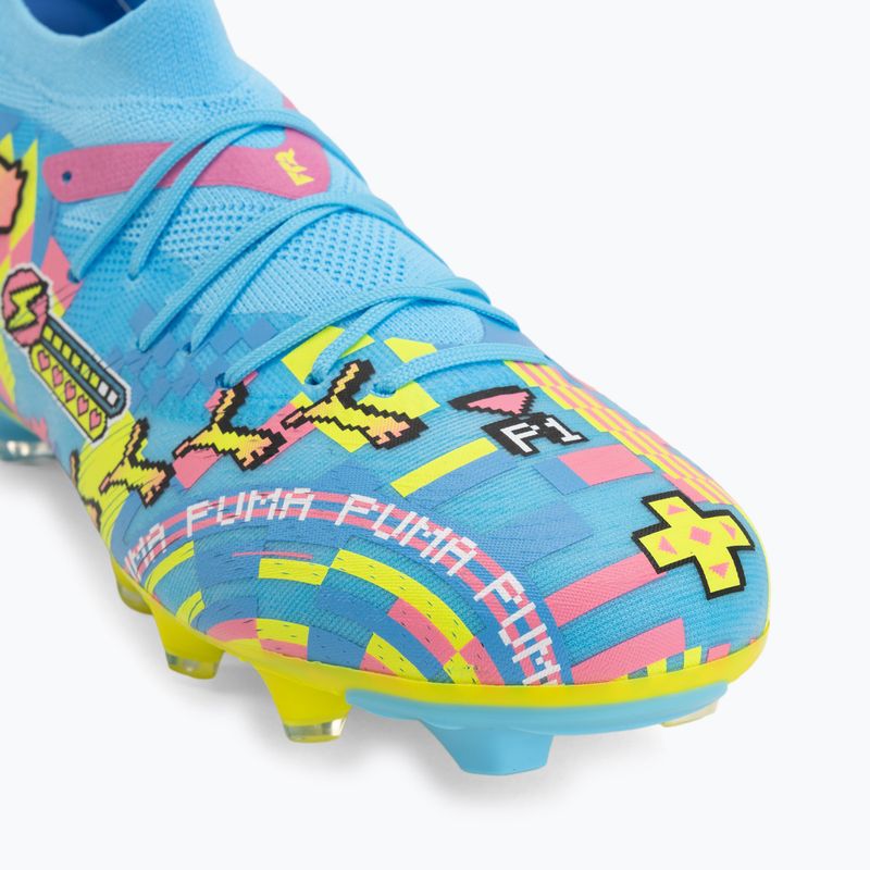 Fußballschuhe PUMA Future 9 Match Advanced Level FG/AG puma white/blue glimmer/pink glimmer/yellow alert 7