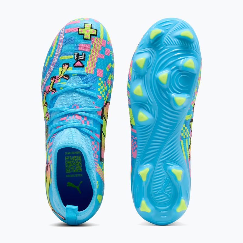 Kinder-Fußballschuhe PUMA Future 9 Match Advanced Level FG/AG Jr puma white/blue glimmer/pink glimmer/yellow alert 5