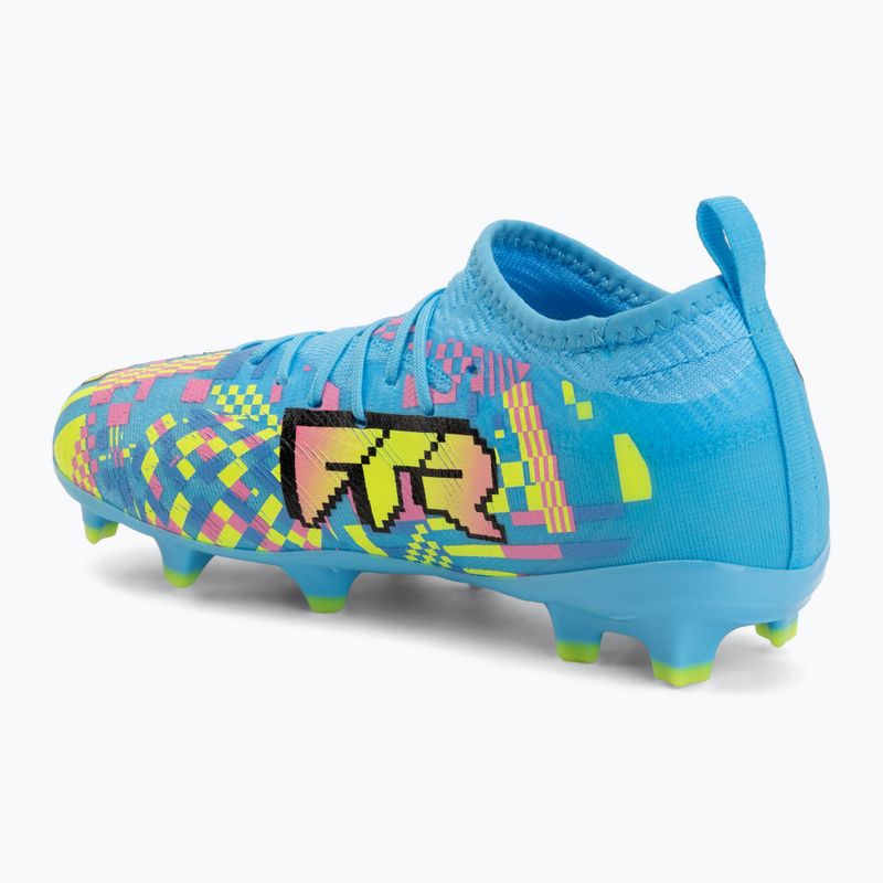 Kinder-Fußballschuhe PUMA Future 9 Match Advanced Level FG/AG Jr puma white/blue glimmer/pink glimmer/yellow alert 3