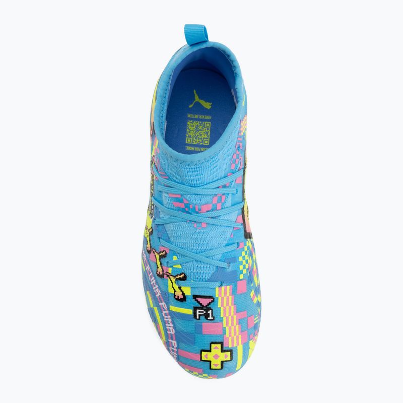 Kinder-Fußballschuhe PUMA Future 9 Match Advanced Level FG/AG Jr puma white/blue glimmer/pink glimmer/yellow alert 5