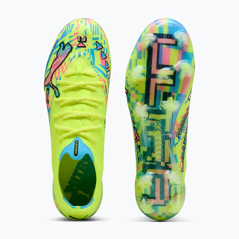 Fußballschuhe PUMA Ultra Nitro 7 Ultimate Advanced Level FG puma white/blue glimmer/pink glimmer/yellow alert 3