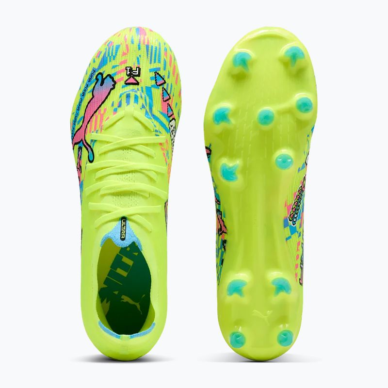 Fußballschuhe PUMA Ultra Nitro 7 Match Advanced Level FG/AG puma white/blue glimmer/pink glimmer/yellow alert 3