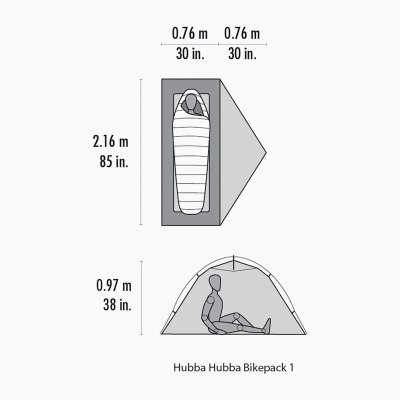MSR Hubba Hubba Bikepack 1-Personen-Trekkingzelt grün 13