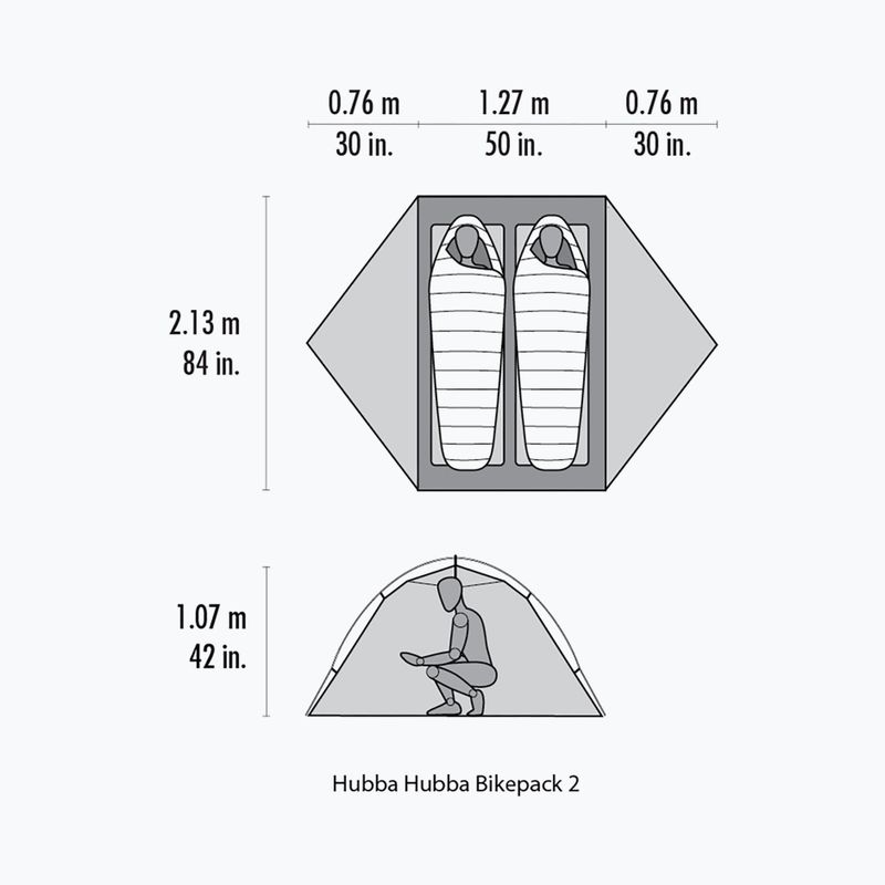 MSR Hubba Hubba Bikepack 2 Personen-Trekkingzelt grün 17