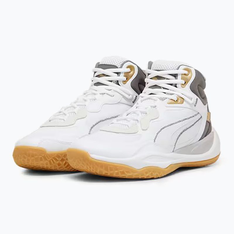 Herren-Basketball-Schuhe PUMA Playmaker Pro Mid Trophäen aschgrau/Gusseisen/Puma Gold 8