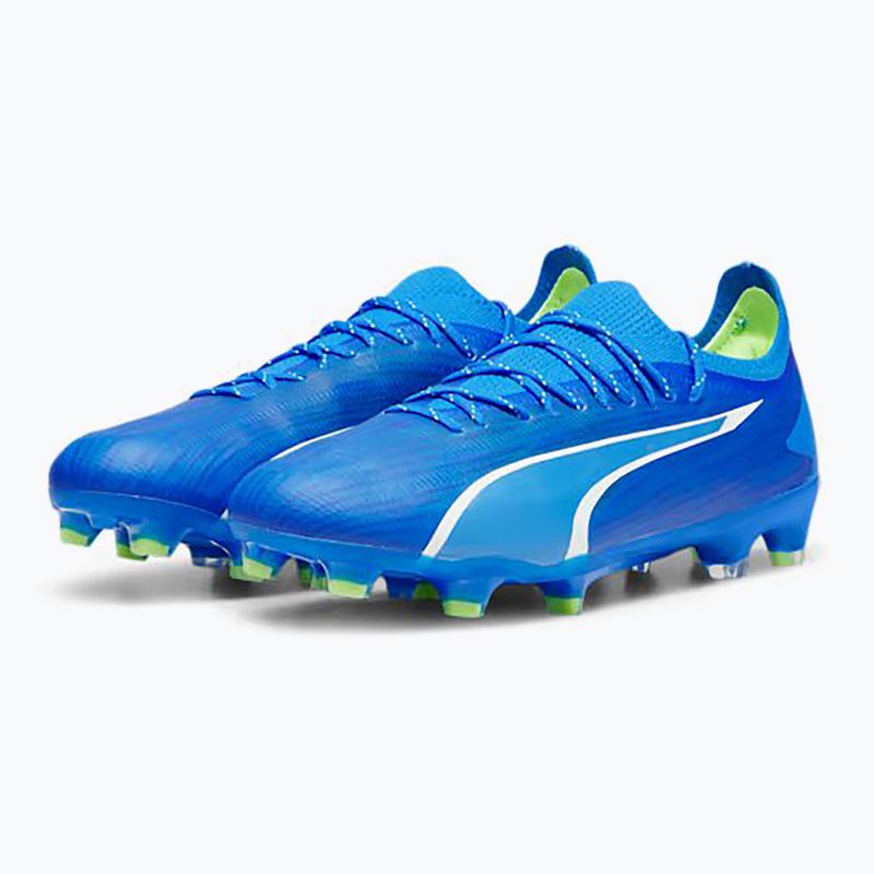 PUMA Ultra Ultimate FG/AG Herren Fußballschuhe Ultra Blau/Puma Weiß/Pro Grün 8