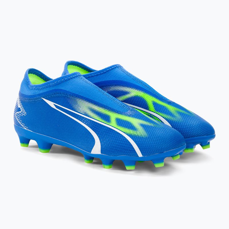 PUMA Ultra Match Ll FG/AG Jr Kinder Fußballschuhe ultra blau/puma weiß/pro grün 4