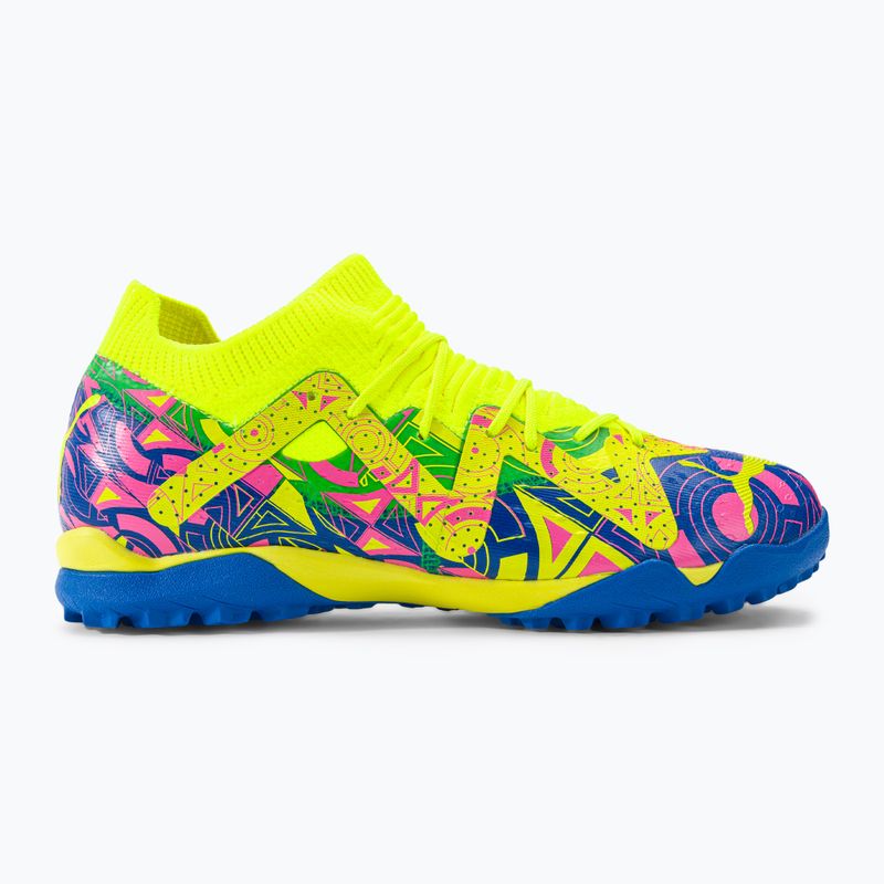 PUMA Future Match Energy TT + Mid Jr Kinder Fußballschuhe Ultra Blau/Gelb Alert/Leuchtend Pink 2