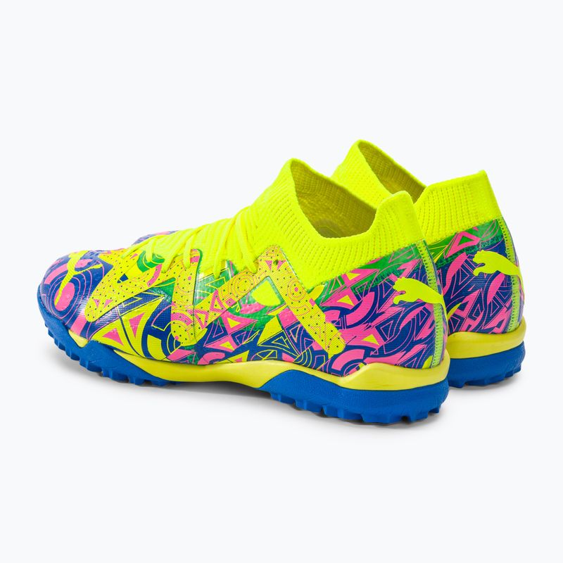 PUMA Future Match Energy TT + Mid Jr Kinder Fußballschuhe Ultra Blau/Gelb Alert/Leuchtend Pink 3