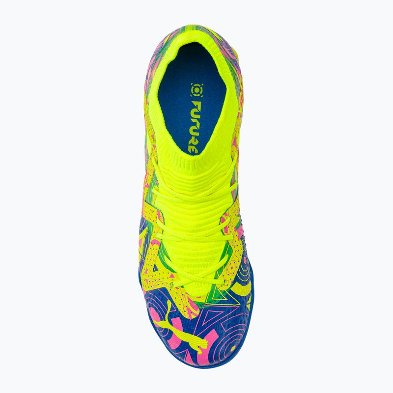 PUMA Future Match Energy TT + Mid Jr Kinder Fußballschuhe Ultra Blau/Gelb Alert/Leuchtend Pink 6