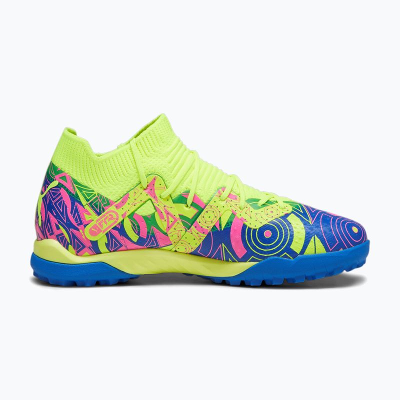 PUMA Future Match Energy TT + Mid Jr Kinder Fußballschuhe Ultra Blau/Gelb Alert/Leuchtend Pink 12