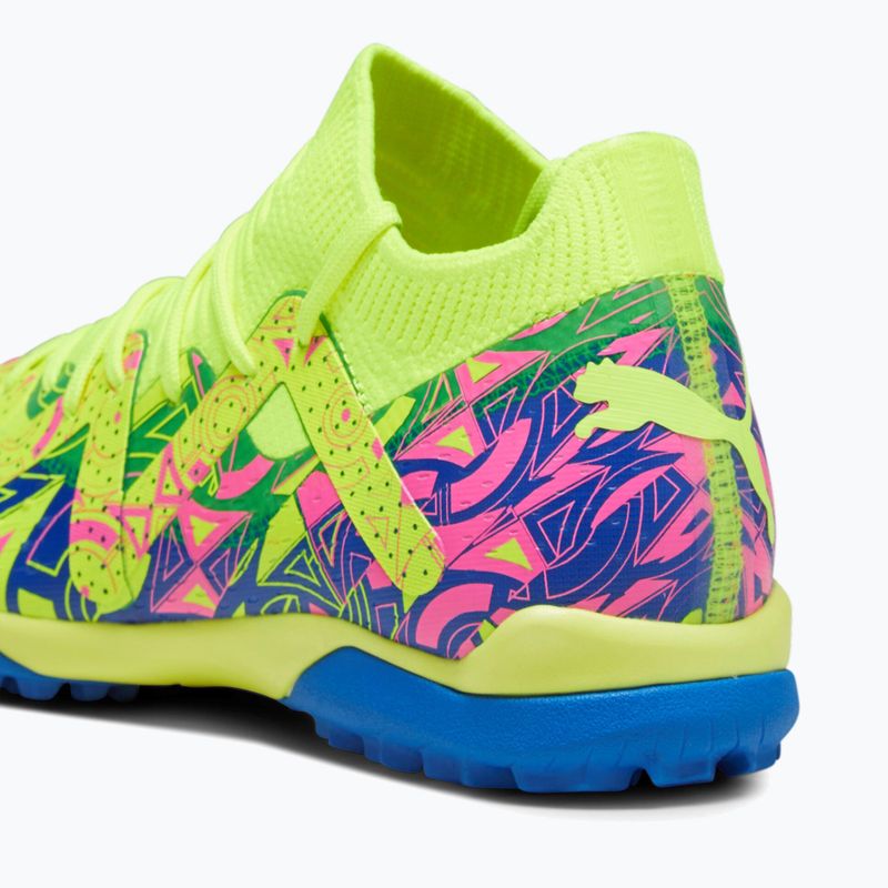 PUMA Future Match Energy TT + Mid Jr Kinder Fußballschuhe Ultra Blau/Gelb Alert/Leuchtend Pink 14