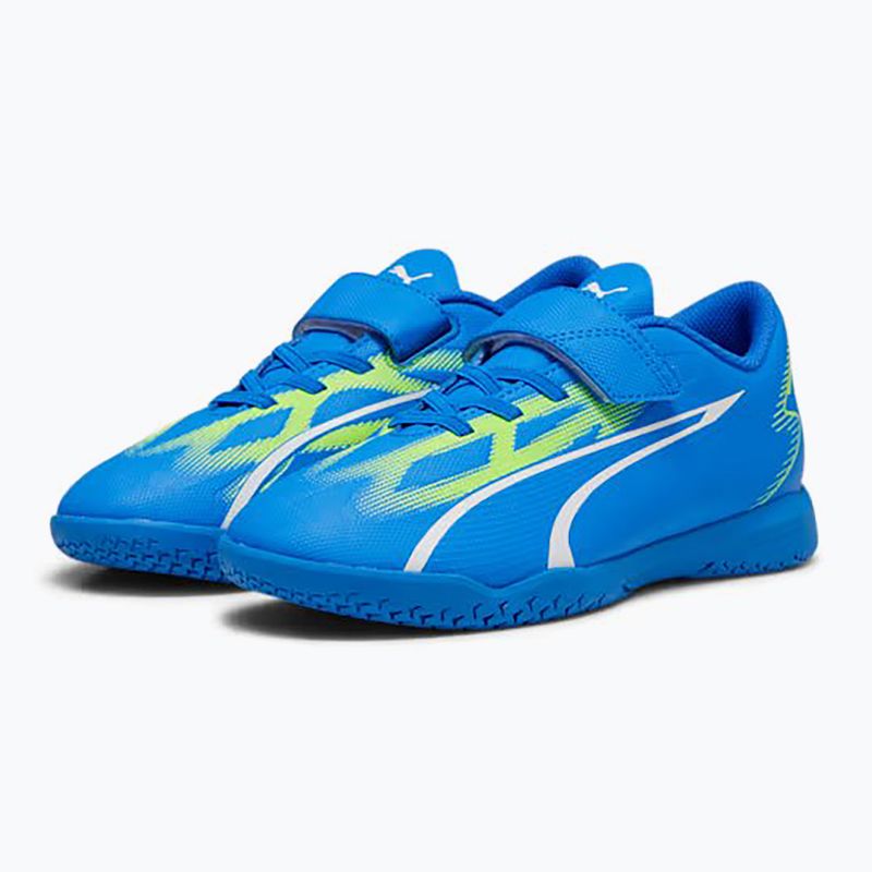 PUMA Ultra Play IT V Jr Kinder Fußballschuhe ultra blau/puma weiß/pro grün 8