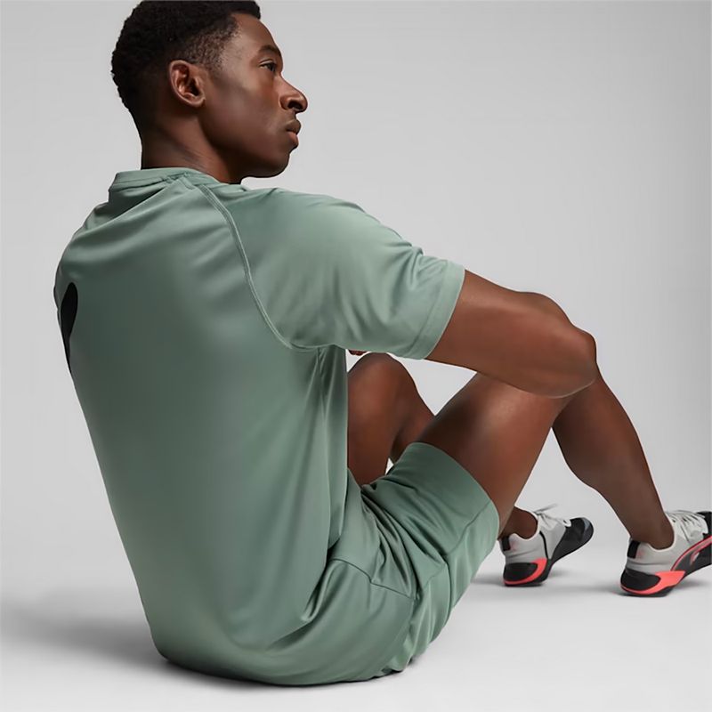 Herren-Trainings-T-Shirt PUMA Train All Day Big Cat eucalyptus/puma schwarz