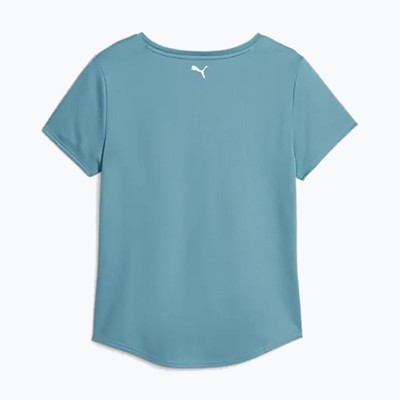 Damen-Trainings-T-Shirt PUMA Fit Logo Ultrabreathe Fettblau/Schnellgrün 2