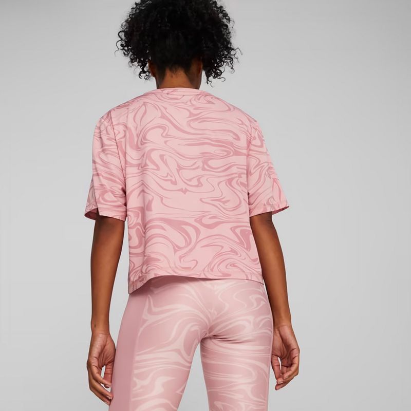 Damen Training T-Shirt PUMA Train Favorite Aop Crop Zukunft rosa