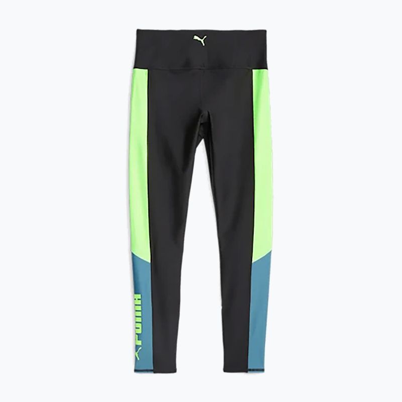 Damen Trainingsleggings PUMA Fit Eversculpt Color Block Hw 7/8 puma schwarz/speed grün 4