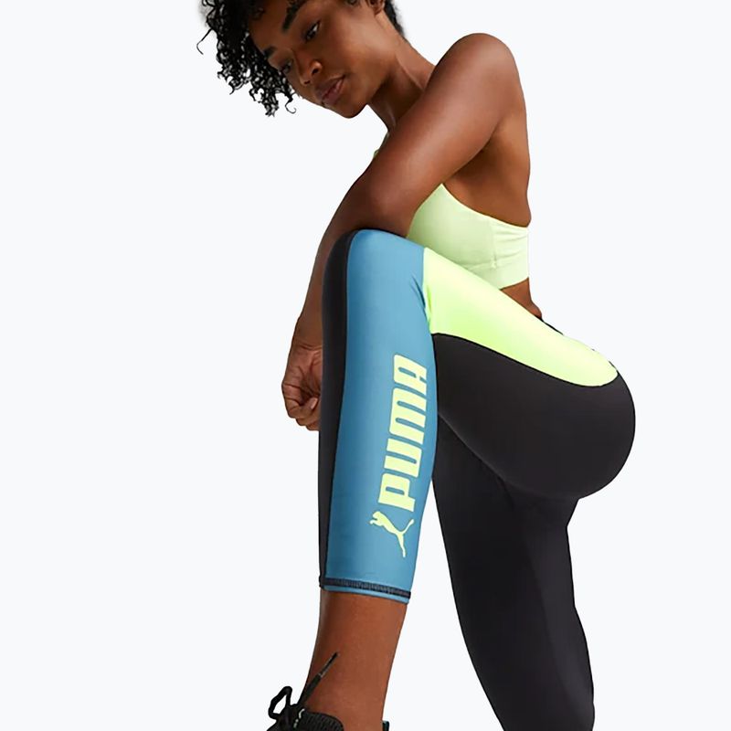 Damen Trainingsleggings PUMA Fit Eversculpt Color Block Hw 7/8 puma schwarz/speed grün 6