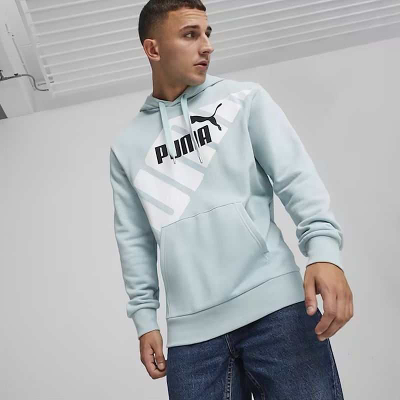 Herren PUMA Power Graphic Hoodie TR türkis surf 3