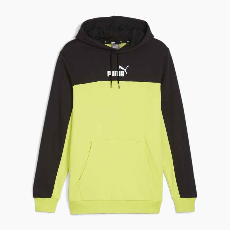 Herren Sweatshirt PUMA ESS+ Block Hoodie TR puma schwarz/lime sheen 5