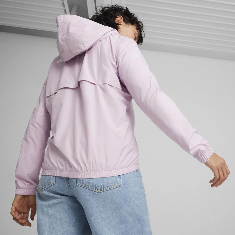 PUMA ESS Solid Windbreaker Kapuzenjacke für Frauen Grape Mist Jacke 5