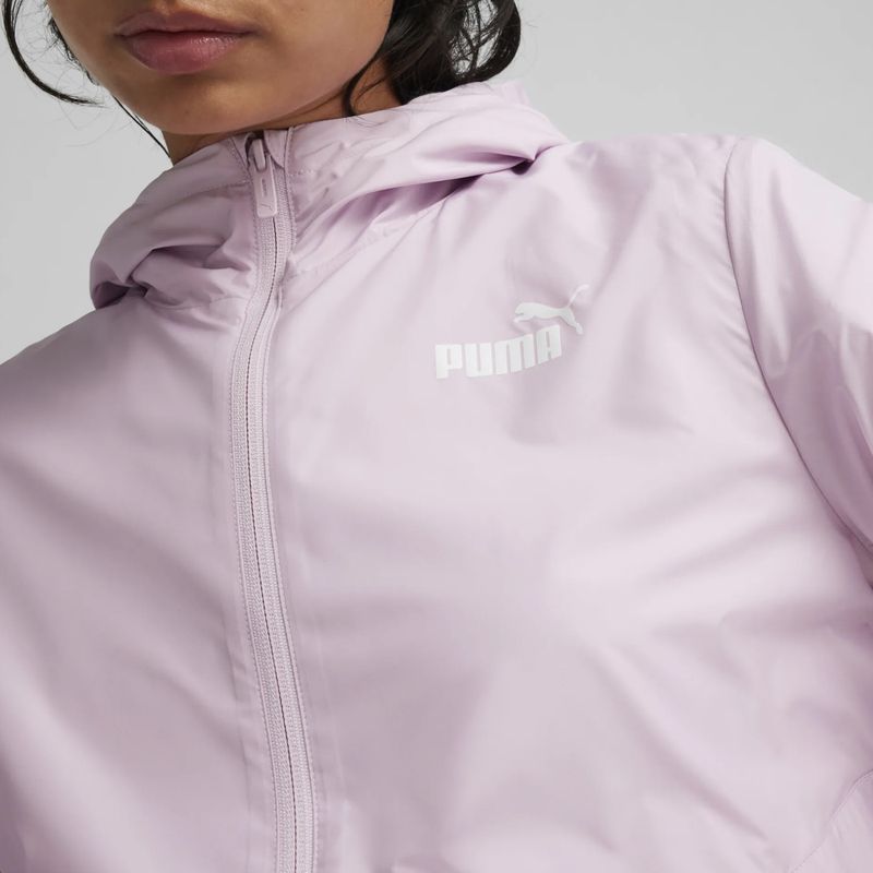 PUMA ESS Solid Windbreaker Kapuzenjacke für Frauen Grape Mist Jacke 6