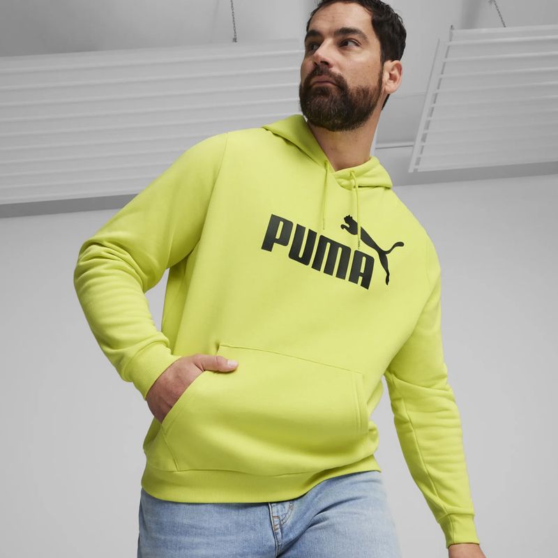 Herren PUMA Essentials Big Logo Hoodie FL lime sheen Sweatshirt 3