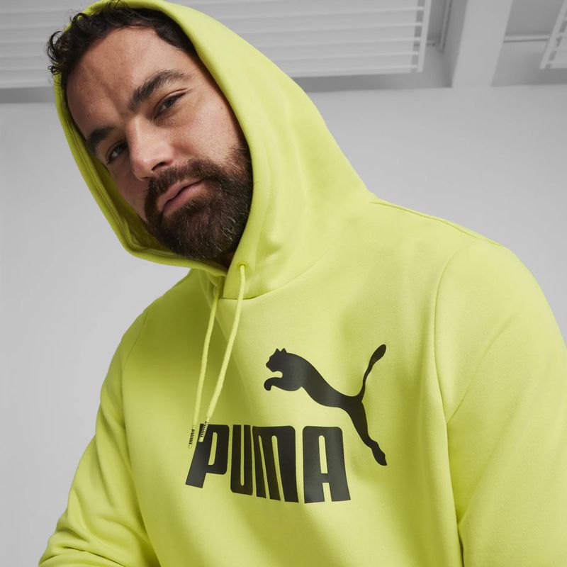 Herren PUMA Essentials Big Logo Hoodie FL lime sheen Sweatshirt 5