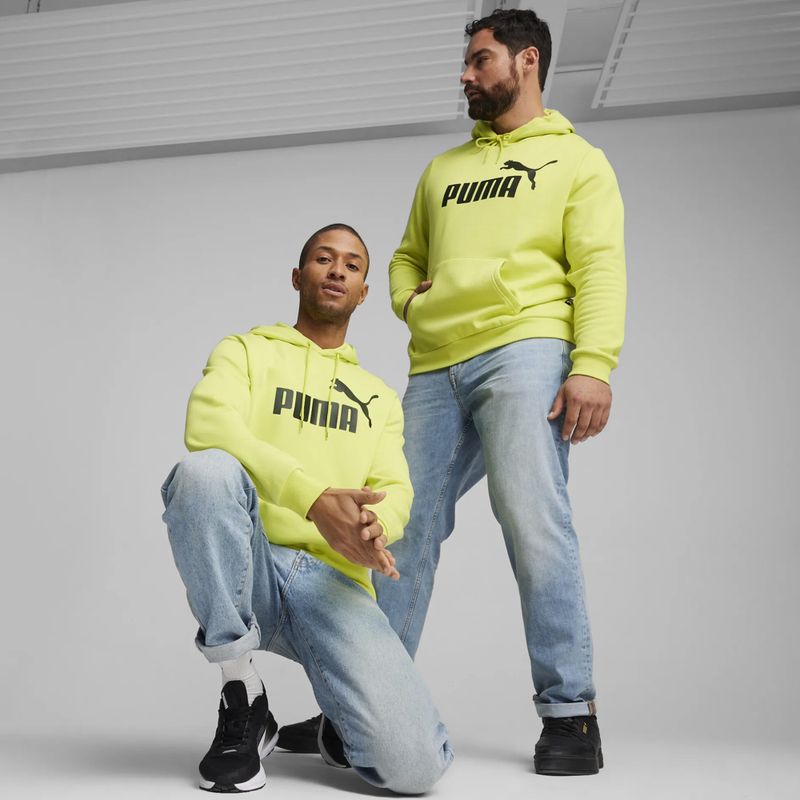 Herren PUMA Essentials Big Logo Hoodie FL lime sheen Sweatshirt 7