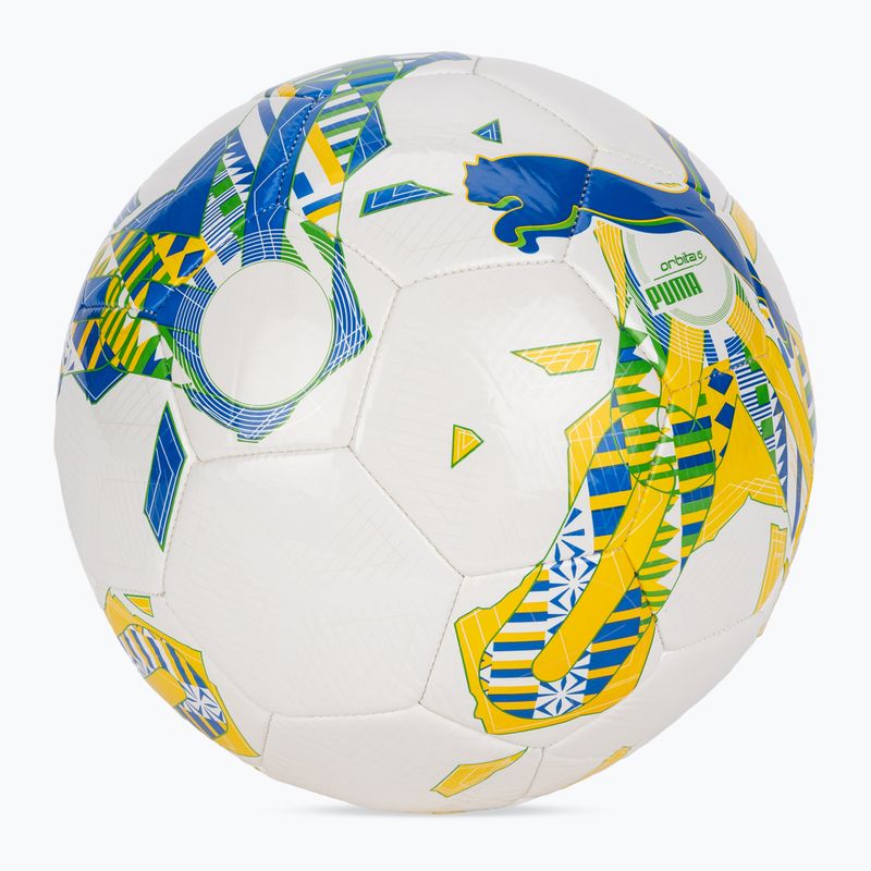 PUMA Orbita 6 FanwearCapsule MS Fußball puma weiß/pele gelb/puma grün Größe 5 2