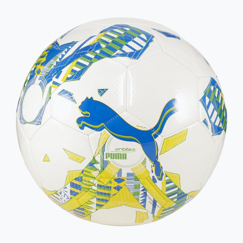 PUMA Orbita 6 FanwearCapsule MS Fußball puma weiß/pele gelb/puma grün Größe 5 4