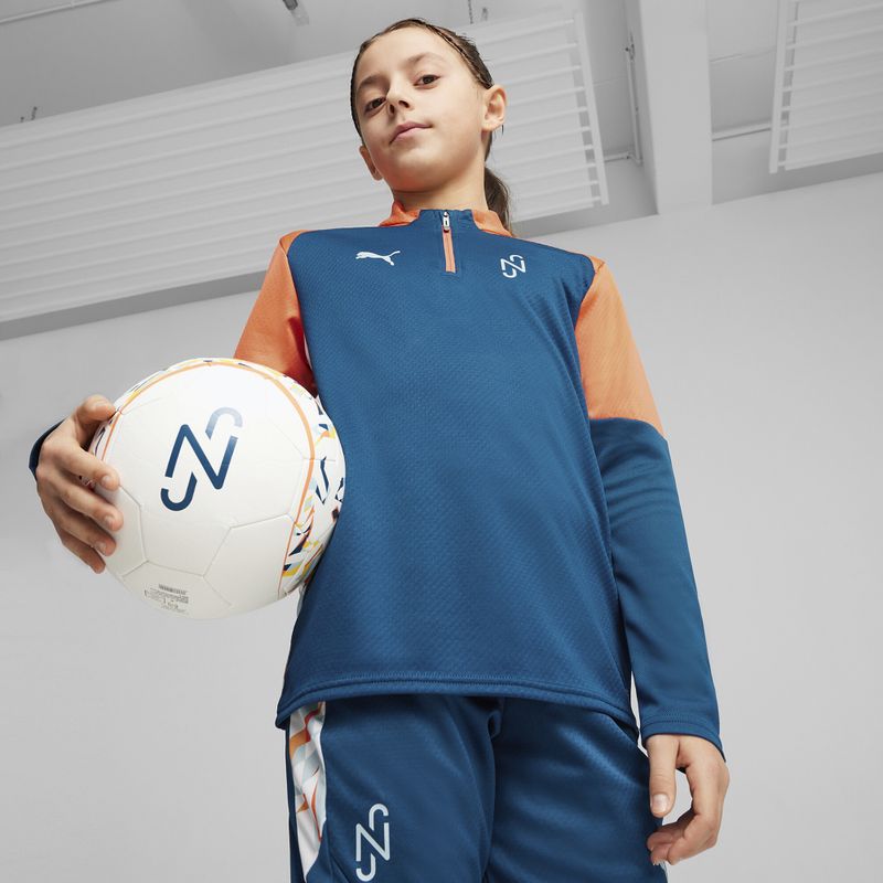 PUMA Neymar JR Kreativität 1/4 Zip Top Kinder Fußball Sweatshirt Ozean tropischen/heiße Hitze