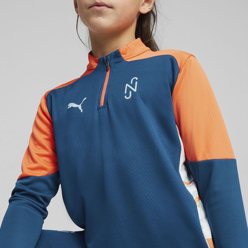 PUMA Neymar JR Kreativität 1/4 Zip Top Kinder Fußball Sweatshirt Ozean tropischen/heiße Hitze