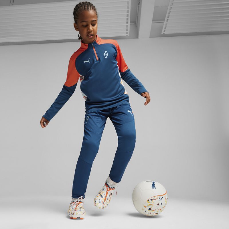 PUMA Neymar JR Kreativität 1/4 Zip Top Kinder Fußball Sweatshirt Ozean tropischen/heiße Hitze
