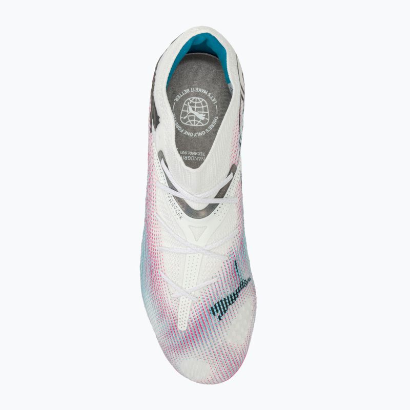 PUMA Future 7 Ultimate Low FG/AG weiß/schwarz/Giftrosa/helles Aqua/Silbernebel Fußballschuhe 5