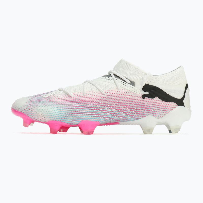 PUMA Future 7 Ultimate Low FG/AG weiß/schwarz/Giftrosa/helles Aqua/Silbernebel Fußballschuhe 8