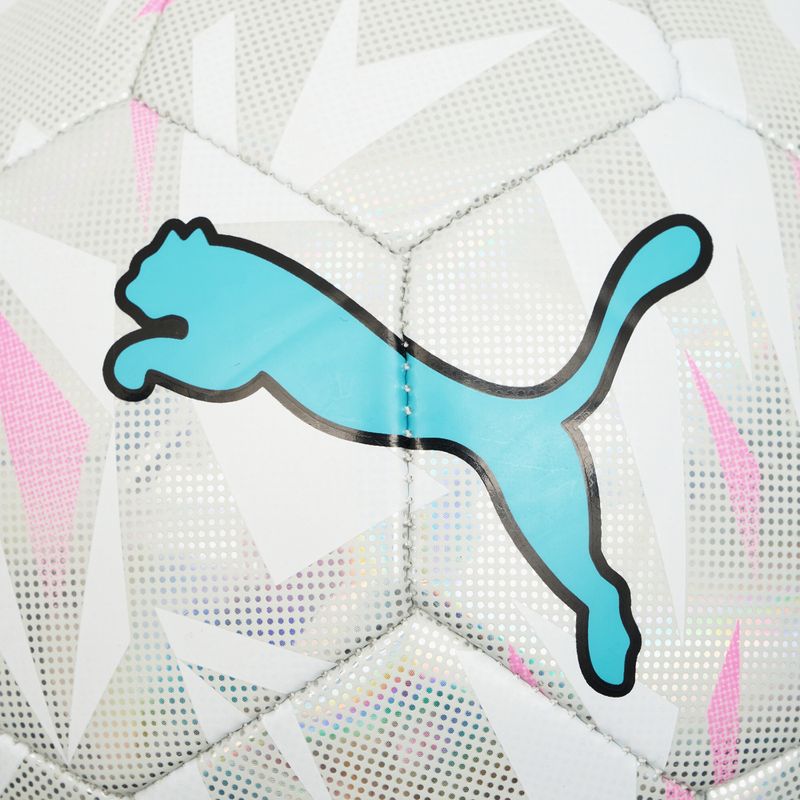 PUMA Final Graphic Fußball Puma weiß/Puma Silber/Gift rosa/hellen aqua Größe 5