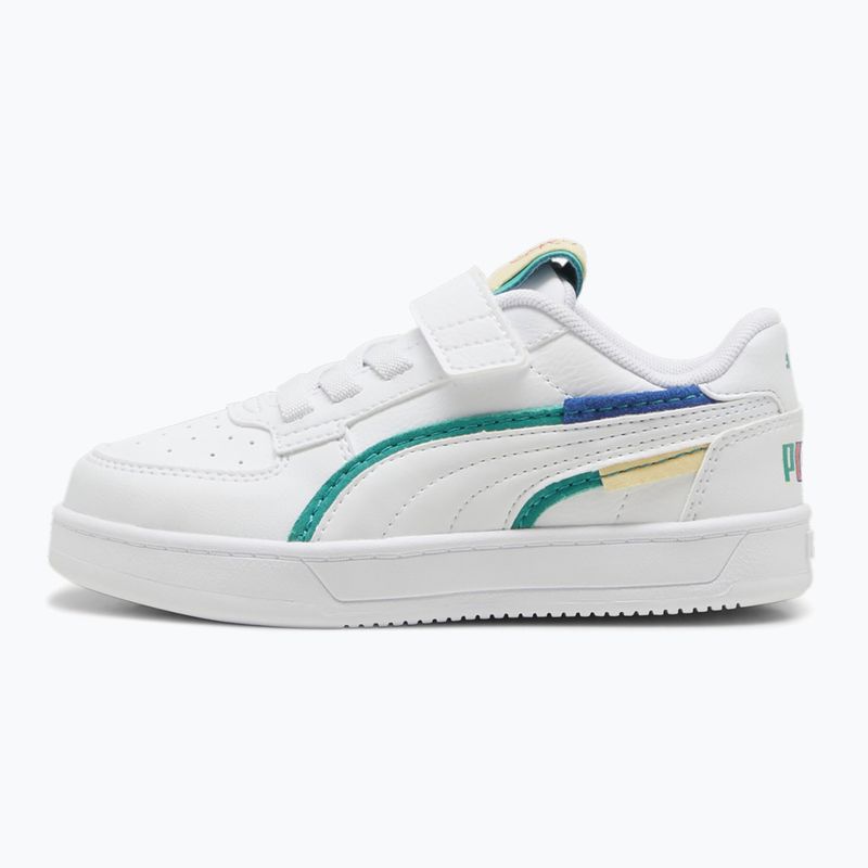 Kinderschuhe PUMA Caven 2.0 Ready, Set, Better AC+ PS puma weiß/Kobaltglasur/sparkling grün