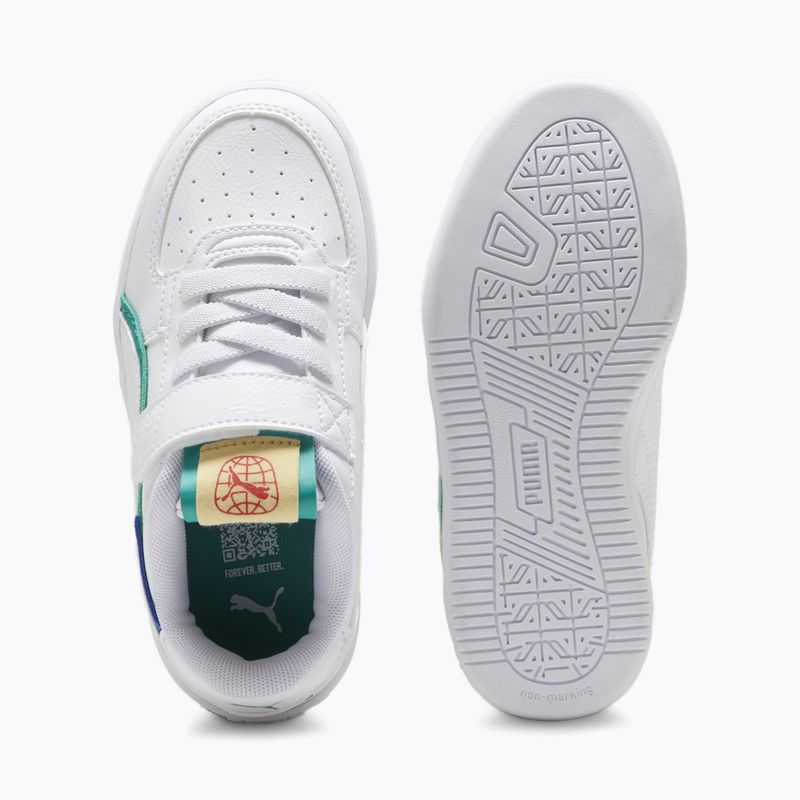 Kinderschuhe PUMA Caven 2.0 Ready, Set, Better AC+ PS puma weiß/Kobaltglasur/sparkling grün