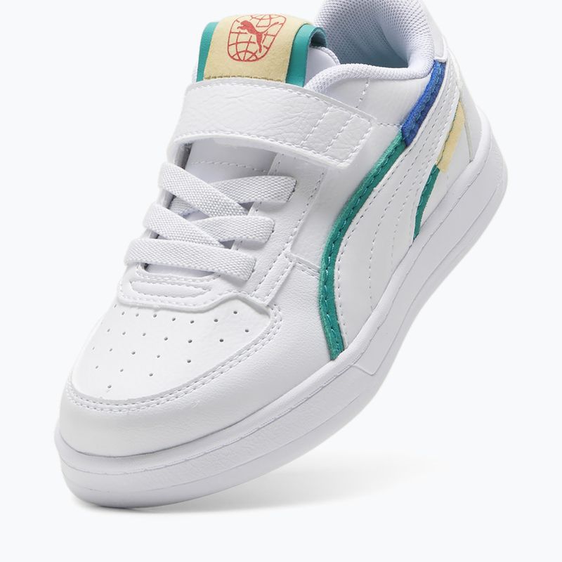 Kinderschuhe PUMA Caven 2.0 Ready, Set, Better AC+ PS puma weiß/Kobaltglasur/sparkling grün