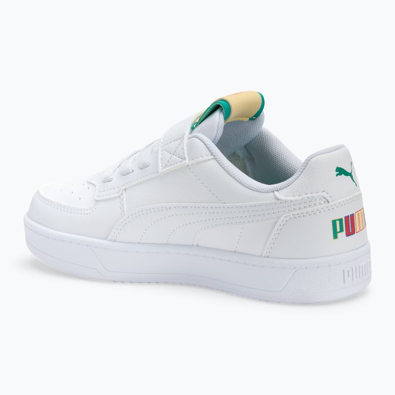 Kinderschuhe PUMA Caven 2.0 Ready, Set, Better AC+ PS puma weiß/Kobaltglasur/sparkling grün