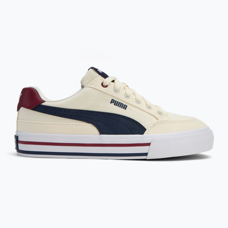 PUMA Court Classic Vulc FS Kinderschuhe warm weiß/puma navy/zucker mandel 2