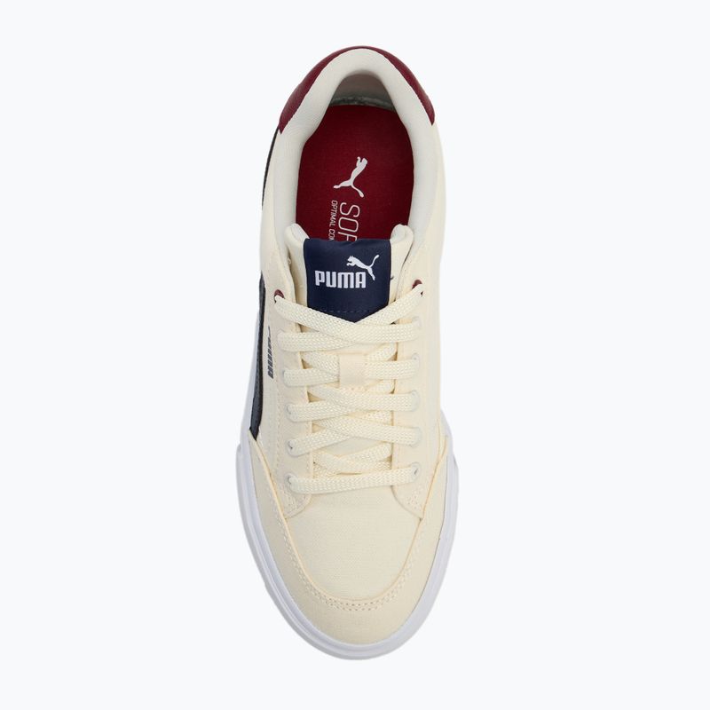 PUMA Court Classic Vulc FS Kinderschuhe warm weiß/puma navy/zucker mandel 5