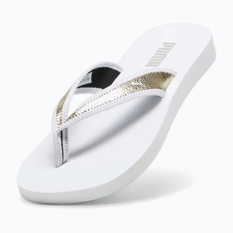 PUMA Sandy Flip Metallic Shine Damen Flip Flops puma weiß/puma gold 4