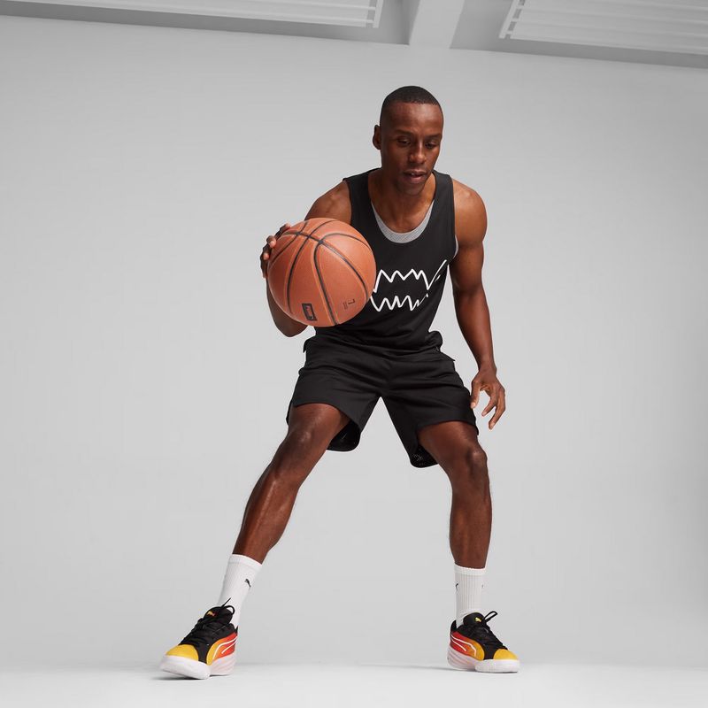 PUMA All-Pro Nitro Showtime gelb sizzle/violett schimmern Männer Basketball-Schuhe 14